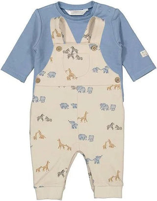 Mayoral Baby Safari Dungaree and T-Shirt Set – Blue Bell - Sunny Meadow Boutique