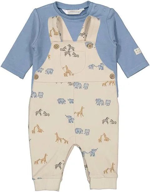 Mayoral Baby Safari Dungaree and T-Shirt Set – Blue Bell - Sunny Meadow Boutique