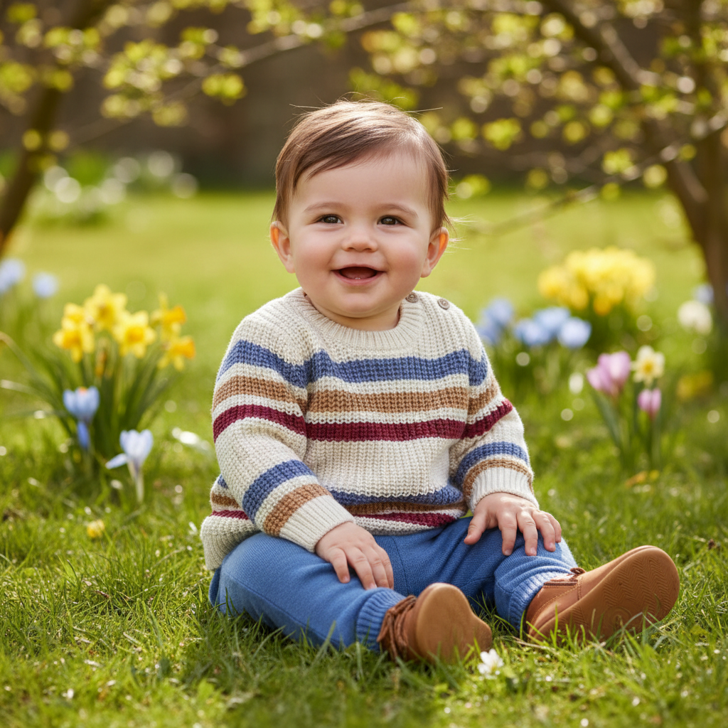 Mayoral Ceramic Striped Knit Baby Sweater - Sunny Meadow Boutique