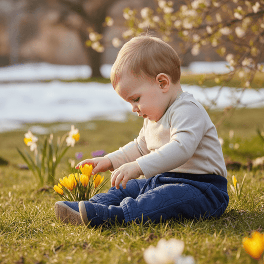 Mayoral Newborn Boy Quilted Teddy Bear Denim Jeans – Dark Denim - Sunny Meadow Boutique
