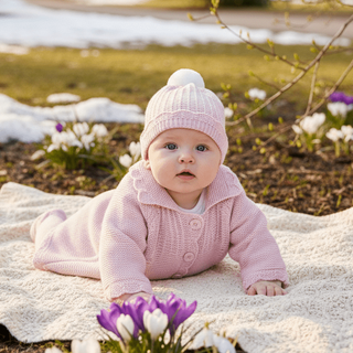 Mayoral Newborn Girl Pink Knit Coat and Hat Set - Sunny Meadow Boutique
