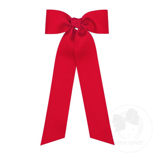 Medium Grosgrain Hair Bowtie with Knot Wrap and Streamer Tails - Sunny Meadow Boutique