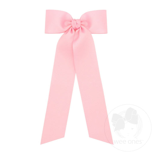 Medium Grosgrain Hair Bowtie with Knot Wrap and Streamer Tails - Sunny Meadow Boutique