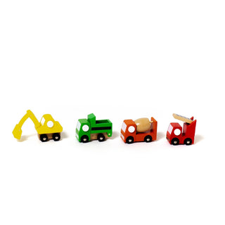 Mini Mover Wooden Construction Truck – Single Assorted Rolling Toy (Dump, Crane, Mixer or Excavator) - Sunny Meadow Boutique