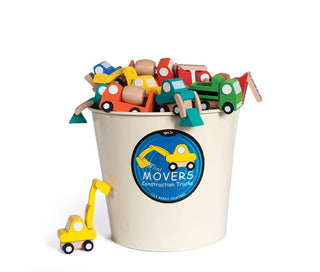 Mini Mover Wooden Construction Truck – Single Assorted Rolling Toy (Dump, Crane, Mixer or Excavator) - Sunny Meadow Boutique