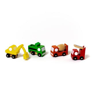 Mini Mover Wooden Construction Truck – Single Assorted Rolling Toy (Dump, Crane, Mixer or Excavator) - Sunny Meadow Boutique
