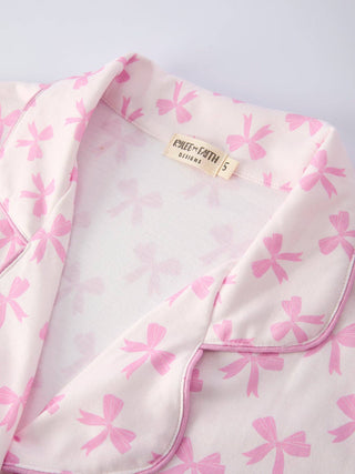 Mommy & Me Pink Bow Print Ruffle Pajama Set - Sunny Meadow Boutique