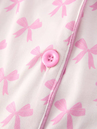 Mommy & Me Pink Bow Print Ruffle Pajama Set - Sunny Meadow Boutique