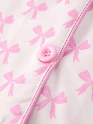 Mommy & Me Pink Bow Print Ruffle Pajama Set - Sunny Meadow Boutique