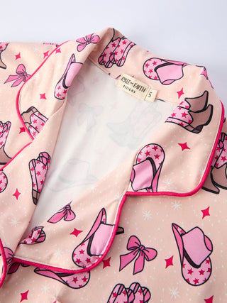 Mommy & Me Western Print Ruffle Pajama Set - Sunny Meadow Boutique