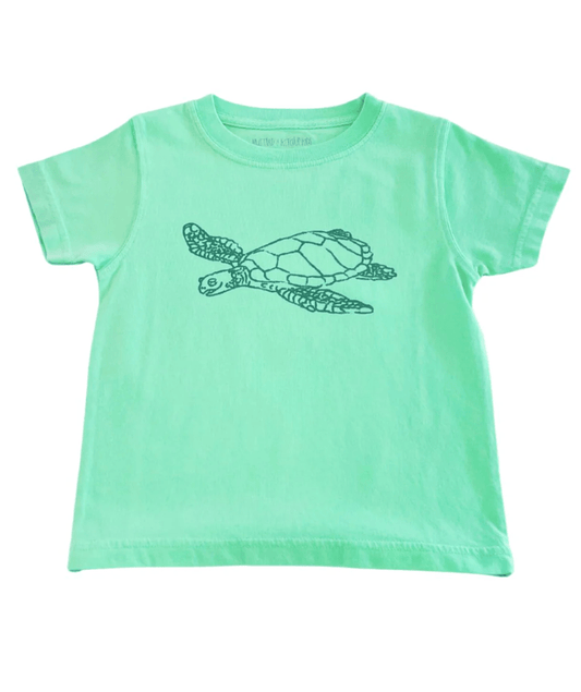 Mustard & Ketchup Kids Short Sleeve Island Reef Sea Turtle Graphic T-Shirt - Sunny Meadow Boutique