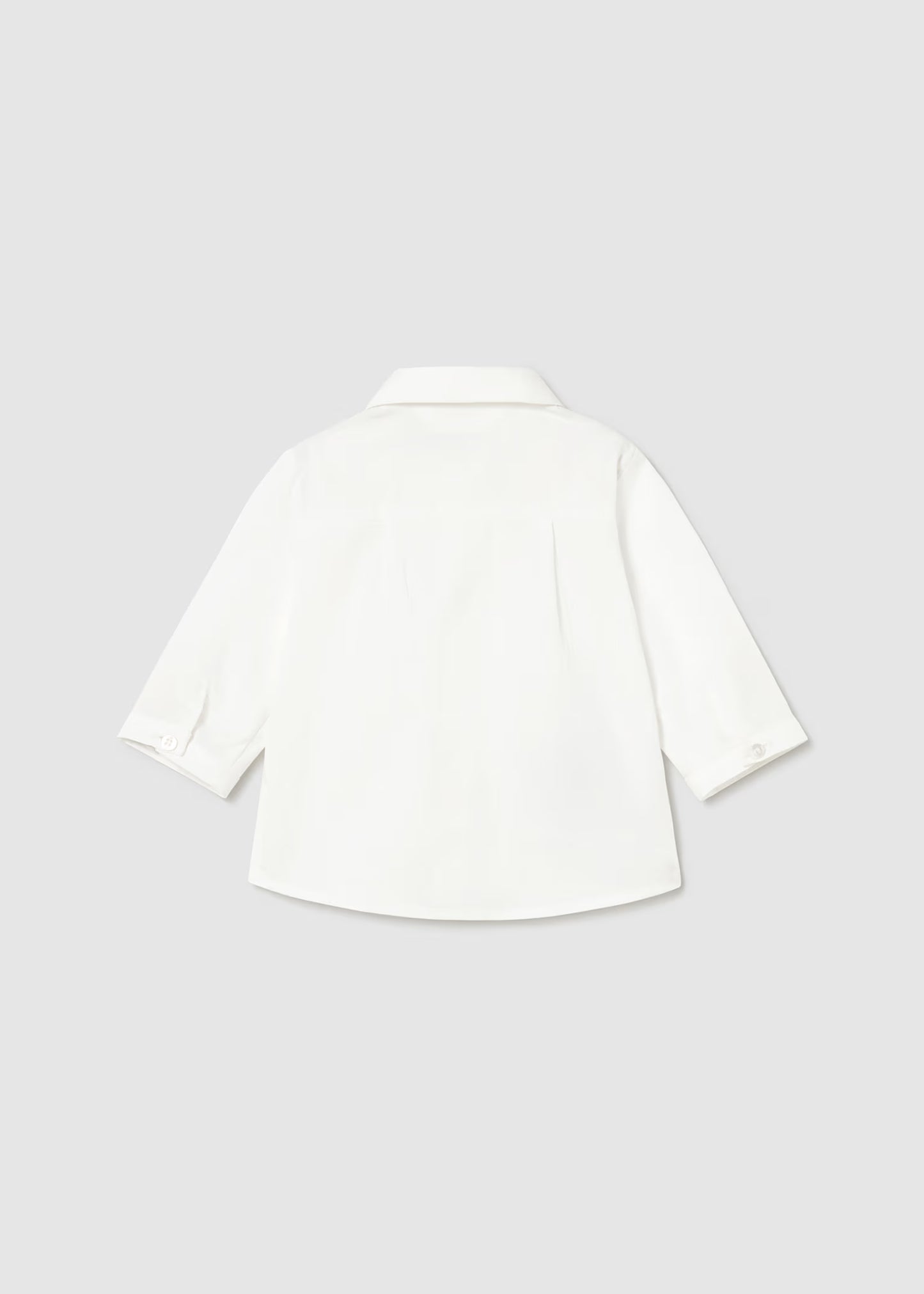 Mayoral Newborn Boy White Long Sleeve Shirt & Bow Tie Set