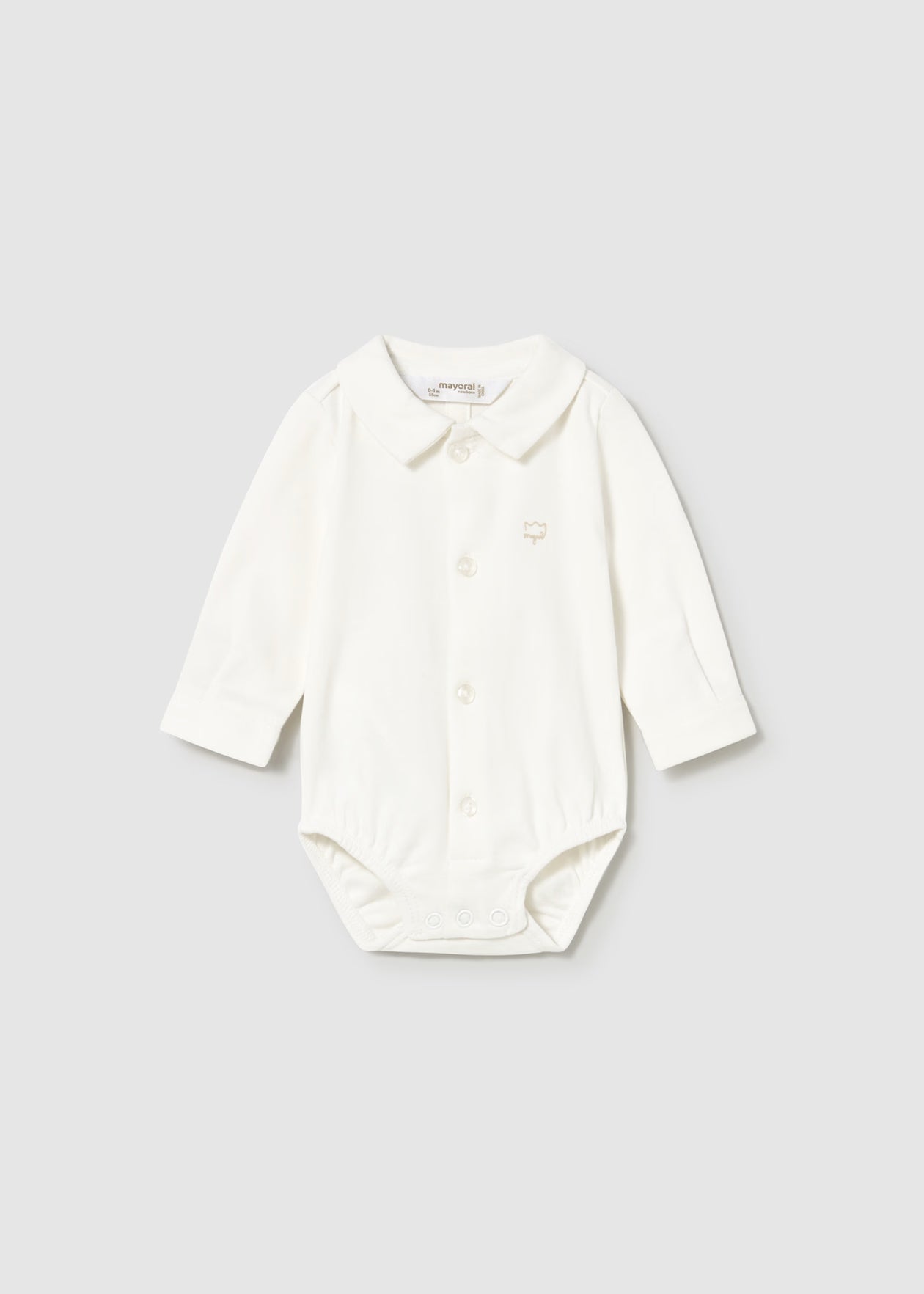 Mayoral Newborn Collared Bodysuit – Ecru