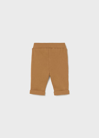 Mayoral Newborn Ribbed Cotton Pants in Amber & Arctic