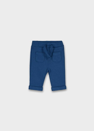 Mayoral Newborn Ribbed Cotton Pants in Amber & Arctic