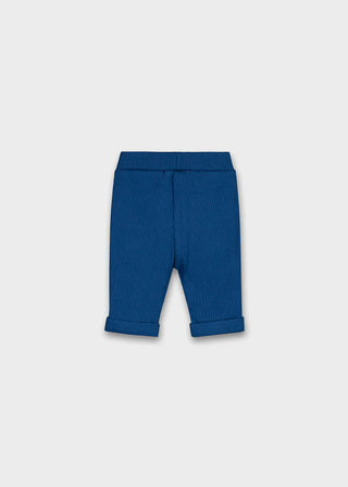 Mayoral Newborn Ribbed Cotton Pants in Amber & Arctic