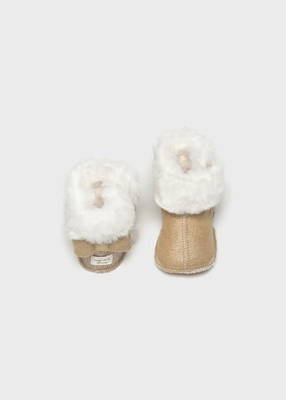 Mayoral Almond Faux Fur Lined Baby Boots