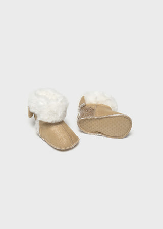 Mayoral Almond Faux Fur Lined Baby Boots