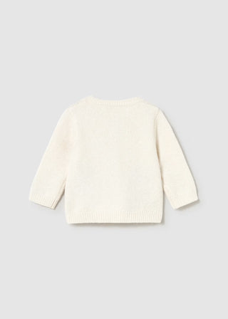 Mayoral Newborn Girl Knit Apple Cardigan – Ceramic White