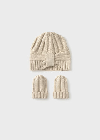 Mayoral Newborn Ribbed Knit Hat & Mitten Set