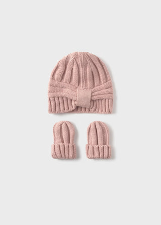 Mayoral Newborn Ribbed Knit Hat & Mitten Set