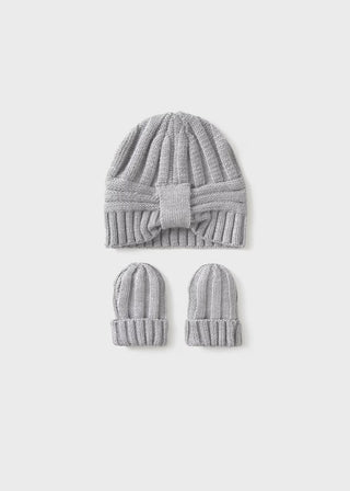 Mayoral Newborn Ribbed Knit Hat & Mitten Set