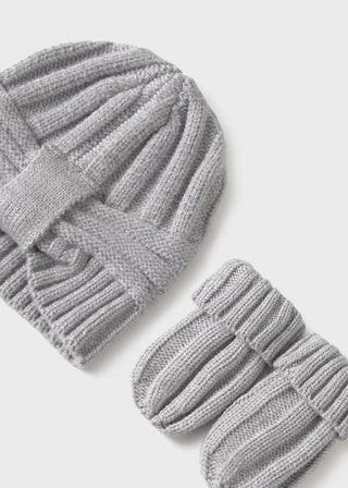 Mayoral Newborn Ribbed Knit Hat & Mitten Set