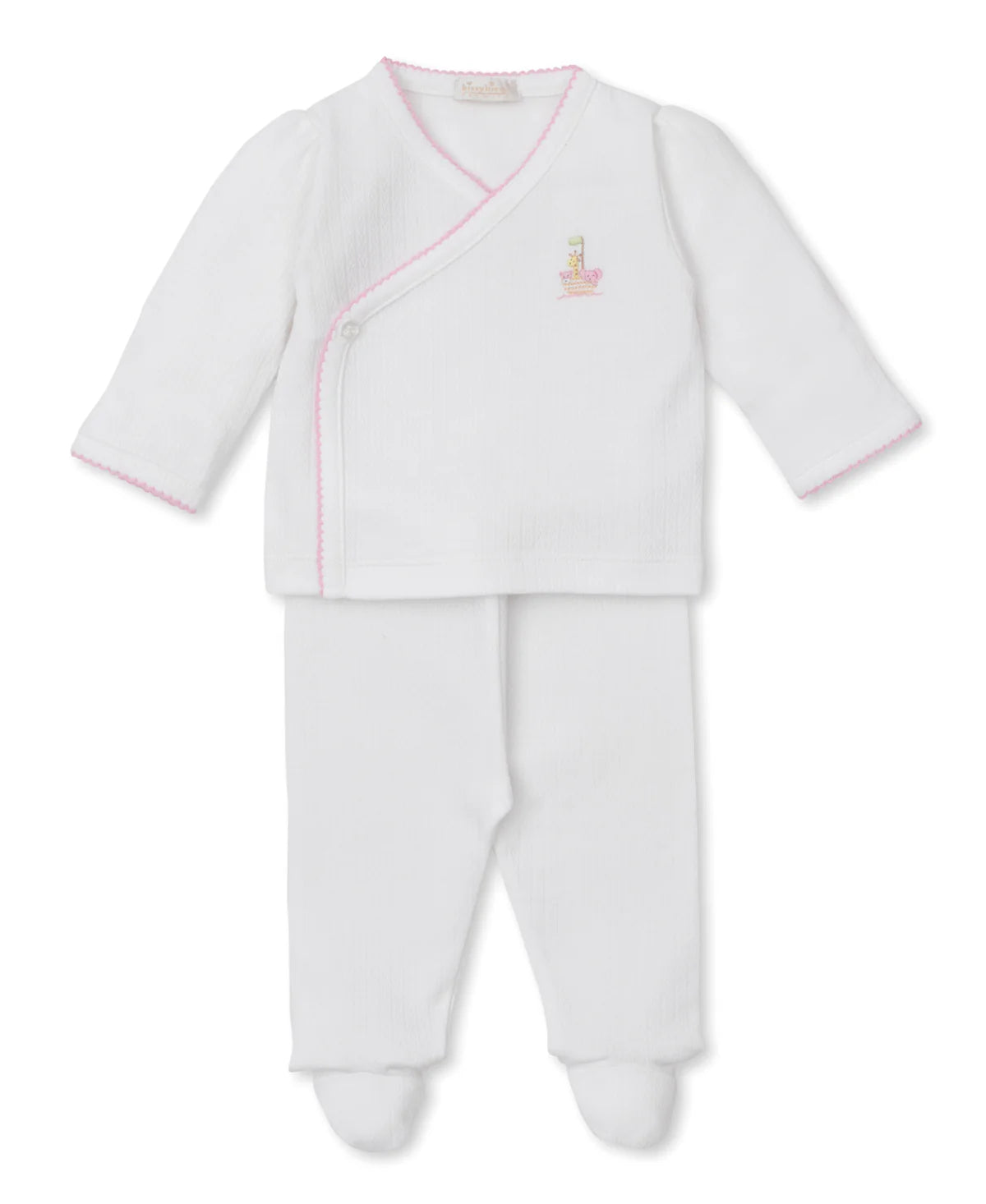 Premier Noah's Ark Blue Hand Emb. Cross Tee & Pant Set