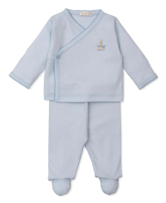 Premier Noah's Ark Blue Hand Emb. Cross Tee & Pant Set