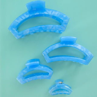 Open Blue Lagoon Tiny Hair Clip - Sunny Meadow Boutique