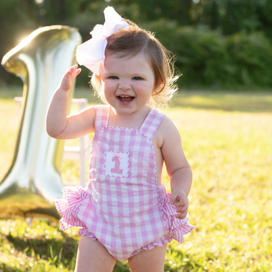 Pastel Pink First Birthday Bubble - Sunny Meadow Boutique