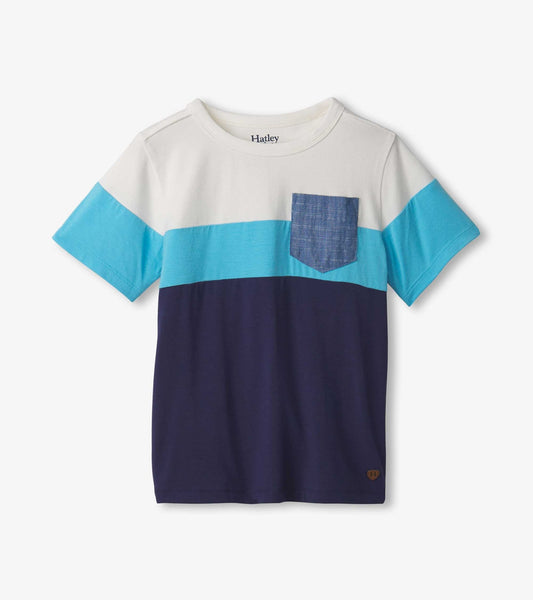 patriot blue colour block bamboo tee - Sunny Meadow Boutique