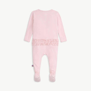 Pink Dogwood ruffle footie - Sunny Meadow Boutique