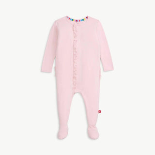 Pink Dogwood ruffle footie - Sunny Meadow Boutique