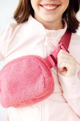 Pink Fleece Belt Bag - Sunny Meadow Boutique