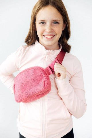Pink Fleece Belt Bag - Sunny Meadow Boutique