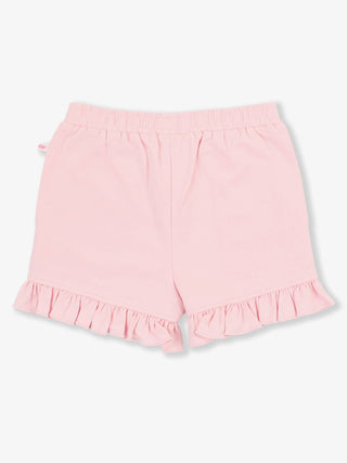 Pink Knit Ruffle Trim Shorts - Sunny Meadow Boutique