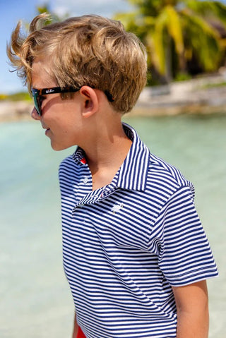 Prim & Proper Polo, Nantucket Navy Stripe - Sunny Meadow Boutique