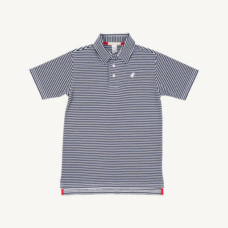Prim & Proper Polo, Nantucket Navy Stripe - Sunny Meadow Boutique