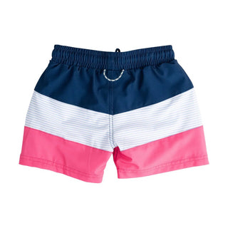 PRODOH Boys' Boogie Board Anti - Chafe Swim Trunks - Colorblock Navy/Pink - Sunny Meadow Boutique