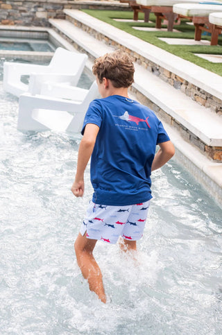 PRODOH Boys' Boogie Board Swim Trunks Swordfish Stripe Print - Sunny Meadow Boutique