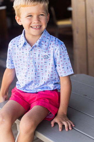 PRODOH Boys' Fireworks Pro Performance Polo - UPF 50+ Quick - Dry Golf Shirt - Sunny Meadow Boutique