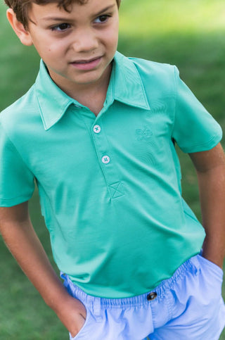 PRODOH Boys Pro Performance Polo - Marine Green | UPF 50+ Kids Golf Shirt - Sunny Meadow Boutique