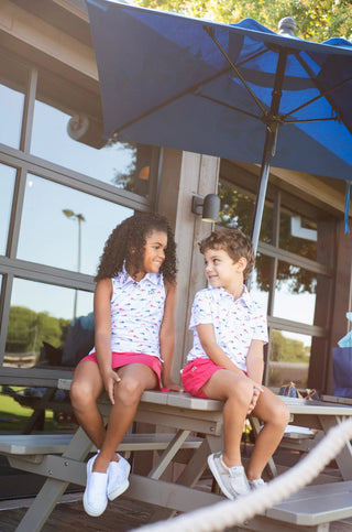 PRODOH Boys' Pro Performance Polo - UPF 50+ Golf Shirt (Americana Fish Print) - Sunny Meadow Boutique