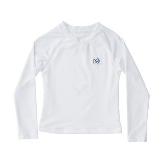 PRODOH Boy's Reef Long Sleeve Rashguard - UPF 50+ UV Swim Shirt in Crisp White - Sunny Meadow Boutique