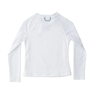 PRODOH Boy's Reef Long Sleeve Rashguard - UPF 50+ UV Swim Shirt in Crisp White - Sunny Meadow Boutique