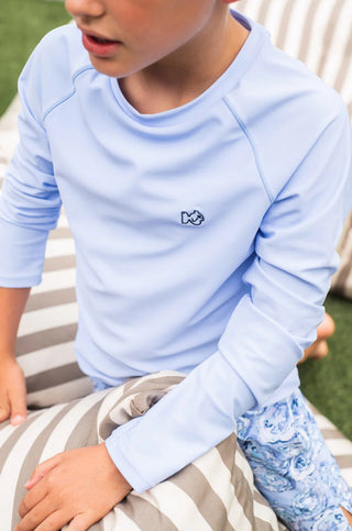 PRODOH Boys' UPF 50+ Long Sleeve Rashguard – Light Blue Windsurfer - Sunny Meadow Boutique