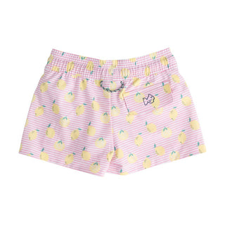 PRODOH Girls' Beach Cruiser Short - Pink Frosting Lemon Stripe - Sunny Meadow Boutique