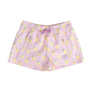 PRODOH Girls' Beach Cruiser Short - Pink Frosting Lemon Stripe - Sunny Meadow Boutique