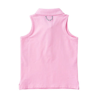 PRODOH Girls' Sleeveless Solid Cotton Polo - Pink Frosting - Sunny Meadow Boutique
